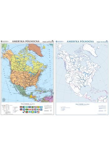 Ameryka Północna Mapa Politycznakonturowa 0832